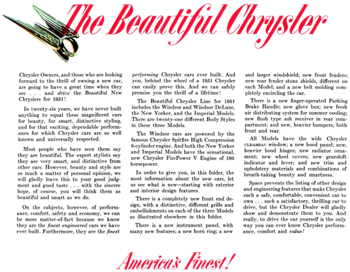 1951 Chrysler Full-Line Brochure Page 17